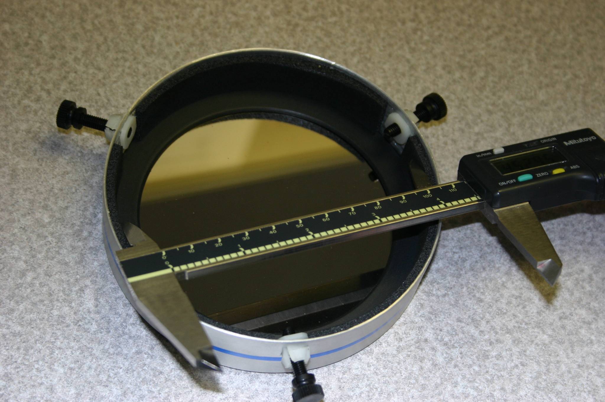 Solar filter sizes refer to the inner diameter of the filter's foam-lined metal cell