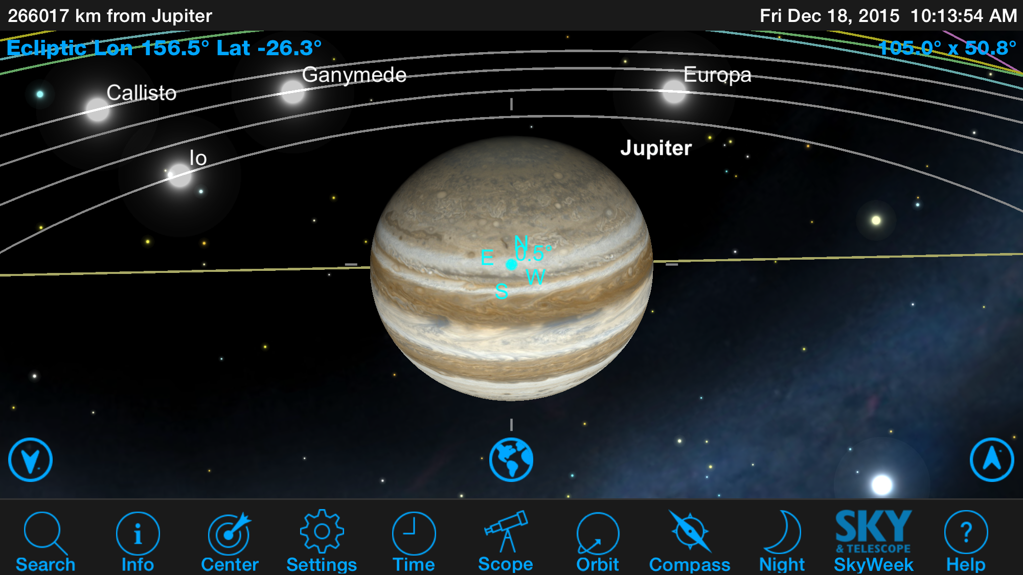 Leave Earth and explore Jupiter, it moons, and other solar system objects from orbit